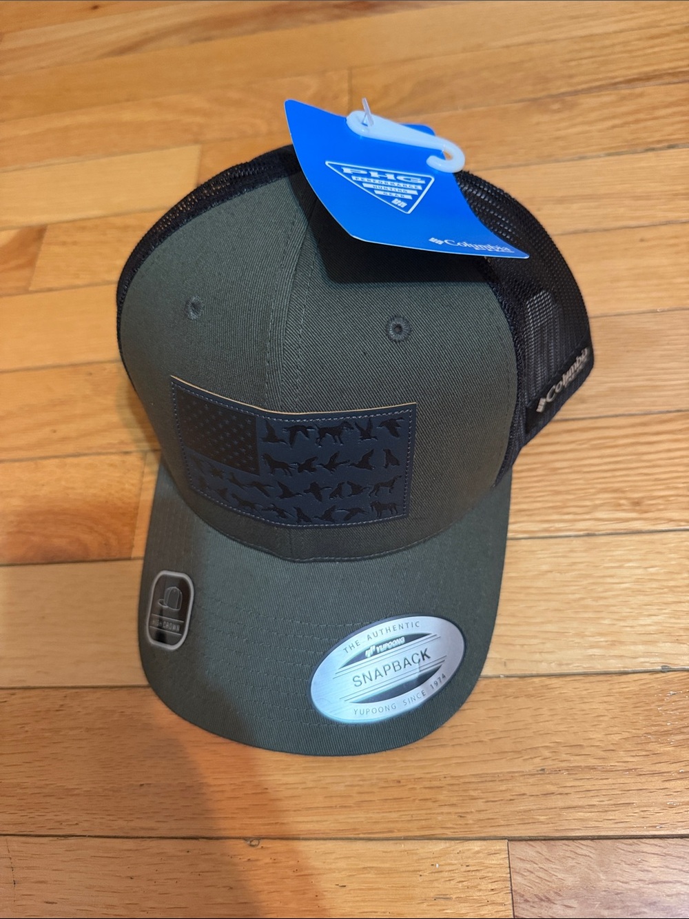 Columbia Olive Green and Black Trucker Snapback Hat